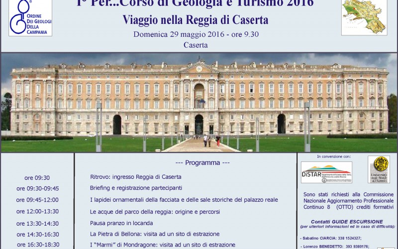 29/05/2016 1° Per..corso di Geologia e Turismo 2016 – Viaggio nella Reggia di Caserta