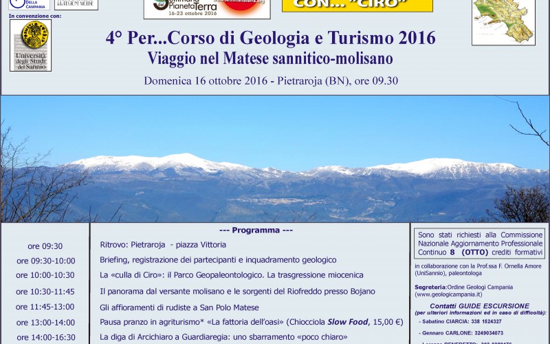 Domenica 16 ottobre 2016 – 4° Per…Corso di Geologia e Turismo -ISCRIZIONI CHIUSE PER IL RAGGIUGIMENTO DEL LIMITE MASSIMO DEI PARTECIPANTI.