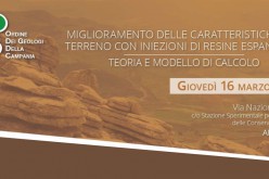 16 Marzo 2017 – Short Course “Miglioramento delle caratteristiche del terreno con iniezioni di resine espandenti. Teoria e modello di calcolo”